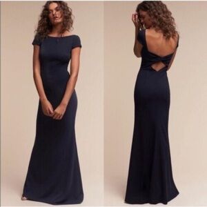 Katie May Madison Crepe Maxi Dress in Midnight Blue Size 8